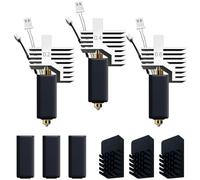 for ELEGOO Centauri Carbon Hotend Kit (3pcs), Pre-Installed 0.2mm/0.4mm/0.6mm Brass Hardened Steel Nozzle, Extruder kit Has Pre-Installed Heat Sink,with 3PK Silicone Socks and 3PK Nozzle Wipes