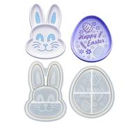For Epoxy Resin Tray, 2 Pieces Easter Decorations for Casting Art and Crafts - Mould for Trays Items in the Shape of a Rabbit - for Table Wedding Party Dinner Home
