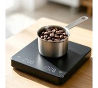 for espresso Scale Digital with Auto Tare Feature 3000g Capacity Triple Unit Conversion g oz ml for Home for barista Kitchen Use Brown Finish