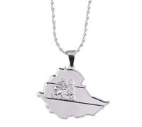 For Ethiopia Stainless Steel Map Pendant Necklaces Jewelry For Lion Gold Color Items Women Man Party Gifts Earrings Sets Jewelry (Model 4)