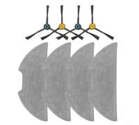 For Eureka E10s E20s Vacuum Cleaner Replacement Parts Kit - 4 Side Brushes & 4 Mop Cloths, High-Quality Accessories for Enhanced Cleaning Performance