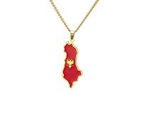 For European and American countries Stainless Steel Map Pendant Necklaces Simplicity Jewelry Gold Color Items for Women Man Party Gifts Earrings Sets Jewelry (Model 101)