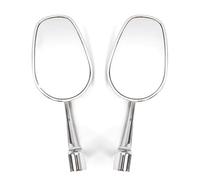 For Evomosa Motorcycle CHROME 8mm 10mm Rearview Mirror Universal Oval Mirror Multi Angle Adjustment Mirror Motorcycle Rearview Mirror