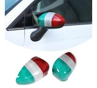 For F@i~at 500 2007-2023+ Wing Mirror Covers Cap Tri-Colour 2Pcs Set - ABS Chrome Style Door Mirror Cover Trim Replacement Left + Right