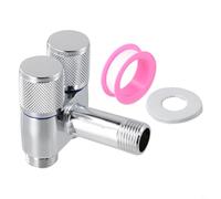 for FACULX Double Control Angle Valve, G1/2 1 In Two Out Angle Stop Valve, Turn Water Shut Off Valves, Outlet Shut-off Valve for Bathroom Toilet Kitchen Shower Plumbing(Silver)