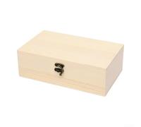 for FACULX Handcrafted Pine Wood Jewelry Box with Locking Clasp and Solid Lid, Hand Decorated Craft Storage Box