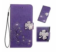 for Fairphone 5 Case, 3D Sparkly Gems Bling Glitter Butterfly Shockproof Flip Case Stand PU Leather Book Wallet Phone Cases Card Slots Magnetic TPU Bumper Cover for Fairphone 5 purple