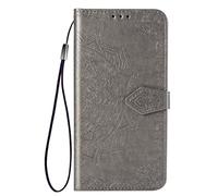 for Fairphone 5 Case, Flip Premium PU Leather Shockproof Wallet Phone Cases Mandala Folio Slim Fit Magnetic Protective Cover TPU Bumper with Stand Card Holder Slots for Fairphone 5 grey