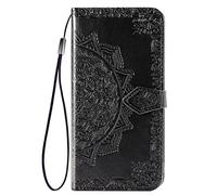for Fairphone 5 Case, Flip Premium PU Leather Shockproof Wallet Phone Cases Mandala Folio Slim Fit Magnetic Protective Cover TPU Bumper with Stand Card Holder Slots for Fairphone 5 black
