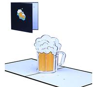 For Father's Day Card Beer Mug Blessing Message Greeting Cards For Husband Son Dad Grandfather Men Surprise Gi Greeting Card Husband Birthday