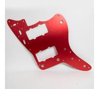 For Fender Jazzmaster Brushed Aluminum Pickguard - 13-Hole Replacement, Compatible with American/Mexican Standard Models, EMI Shielding, Anodized Finish, Right-Handed Guitar Parts (Red)