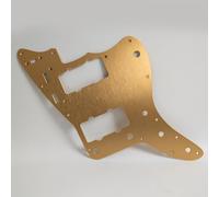 For Fender Jazzmaster Brushed Aluminum Pickguard - 13-Hole Replacement, Compatible with American/Mexican Standard Models, EMI Shielding, Anodized Finish, Right-Handed Guitar Parts (Gold)