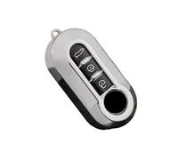 For Fiat Ducato 500 500L Panda Grande Punto Lancia Musa 3 Buttons TPU Car Flip Key Case Cover Auto Shell Fob Key Cover Key Shell(Silver)