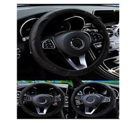 For Fiat For Freemont For Linea For Multipla For Panda For Punto For Qubo Fiber Leather Sweat-absorbing ComFort Elastic Steering Wheel Covers(- Black)