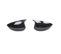 For Fiesta 2008-2017 Rearview Mirror Cover 2Pieces Cover Glossy Black Car Shields Bat Style Mirror Cover