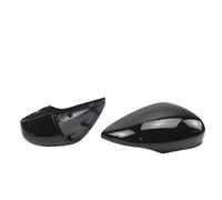 For Fiesta For MK7 2008-2019 2x Printed Carbon Fiber Glossy Black Replacement Rearview Side Mirror Covers Auto Rearview Mirror Housing(Black)