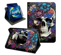 for Fire 7 Kindle Case 2019/2017 Sugar Skull Flower Stand Cover