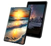 for Fire 7 Tablet Case 9th/7th Generation 7 inch 2019/2017 Release Slim Lightweight Soft TPU Silicone Non-Slip Shock Proof Protective Black Tablet Cover - Sea and The Sunset