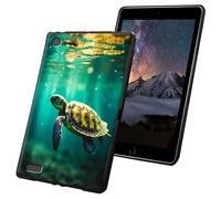 for Fire 7 Tablet Case 9th/7th Generation 7 inch 2019/2017 Release Slim Lightweight Soft TPU Silicone Non-Slip Shock Proof Protective Black Tablet Cover - Turtles in The Sea