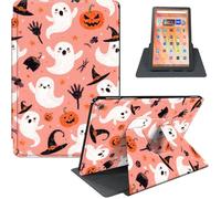 for Fire HD 10 Tablet (9th/7th/5th Generation, 2019/2017/2015 Release), 360° Rotating PU Leather Stand Cover with Auto Sleep/Wake, Multi-Angle Viewing, Ghost Pattern