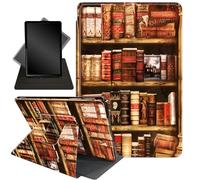 for Fire HD 10 Tablet Case 11th Generation 2021 and Amazon Fire HD10 Plus Case 10.1", 360 Degree Rotating Stand Smart Protective Case,for Fire HD 10 2021 Tablet,Library Bookshelf 0