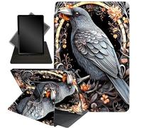 for Fire HD 10 Tablet Case 11th Generation 2021 and Amazon Fire HD10 Plus Case 10.1", 360 Degree Rotating Stand Smart Protective Case,for Fire HD 10 2021 Tablet,Mystical Black Raven