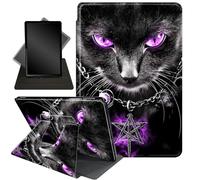 for Fire HD 10 Tablet Case 11th Generation 2021 and Amazon Fire HD10 Plus Case 10.1", 360 Degree Rotating Stand Smart Protective Case,for Fire HD 10 2021 Tablet,Purple Eyed Cat