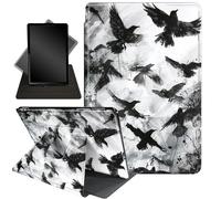 for Fire HD 10 Tablet Case 11th Generation 2021 and Amazon Fire HD10 Plus Case 10.1", 360 Degree Rotating Stand Smart Protective Case,for Fire HD 10 2021 Tablet,Black Raven