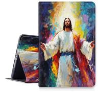 for Fire Hd 10 Tablet Case 13th/11th Generation 2023/2021 Release,Hybrid Slim Multi-Angles Stand Cover for Kindle Fire HD 10 Plus 13th Gen-Jesus Christ Painting Colorful Art