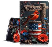 for Fire Hd 10 Tablet Case 13th/11th Generation 2023/2021 Release,Hybrid Slim Multi-Angles Stand Cover for Kindle Fire HD 10 Plus 13th Gen,Auto Wake/Sleep-The Cardinal Bird Welcome