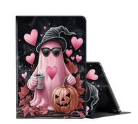 for Fire HD 10 Tablet Case 13th/11th Generation (2023/2021),Slim Adjustable Stand Cover for Amazon Kindle Fire HD 10 Plus 10.1" with Auto Wake/Sleep-Pink Heart Ghost