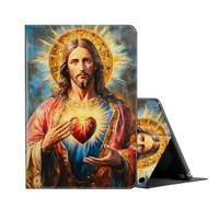 for Fire HD 10 Tablet Case 13th/11th Generation (2023/2021),Slim Adjustable Stand Cover for Amazon Kindle Fire HD 10 Plus 10.1" with Auto Wake/Sleep-Sacred Heart of Jesu