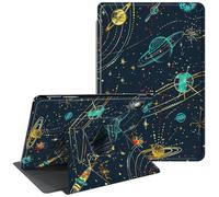 for Fire HD 10 Tablet Case 5th/7th/9th Generation 2015/2017/2019 10.1 inch 360 Degree Rotating Stand Protective Smart Cover with Auto Wake Sleep Tablet Case - Planet Galaxy