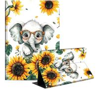 for Fire HD 10 Tablet Case for Kindle Fire HD 10/10 Plus 13th/11th Gen 2023/2021, Slim PU Leather Stand Cover with Auto Wake/Sleep, Multi-Angle Viewing & Shockproof, Cute Baby Elephant