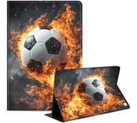 for Fire HD 10 Tablet Case for Kindle Fire HD 10/10 Plus 13th/11th Gen 2023/2021, Slim PU Leather Stand Cover with Auto Wake/Sleep, Multi-Angle Viewing & Shockproof, Flame Football