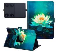 for Fire HD 8 & 8 Plus Case 14th/12th/10th Generation 8 inch 2014/2022/2020 Lightweight 360 Degree Rotating PU Leather Cover with Multi-Angle Viewing Stand Tablet Case - Lotus Flower