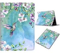 for Fire HD 8 Tablet Case 2024/2022/2020 (12th/10th Gen), Multi-Angle Viewing Stand Smart Cover with Auto Wake Sleep, Lightweight PU Leather Protective Case for Fire HD 8 Plus, Hummingbird Flower