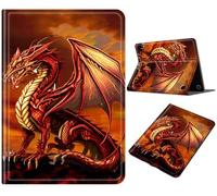for Fire HD 8 Tablet Case 2024/2022/2020 (12th/10th Gen), Multi-Angle Viewing Stand Smart Cover with Auto Wake Sleep, Lightweight PU Leather Protective Case for Fire HD 8 Plus, Red Dragon