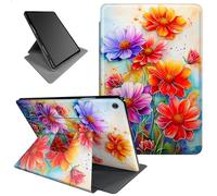 for Fire Hd 8 Tablet Case 7th/8th Generation 8 inch 2017/2018 Release 360 Rotating Degree Stand Lightweight Protective Smart Cover with Auto Wake/Sleep - Watercolor Flowers
