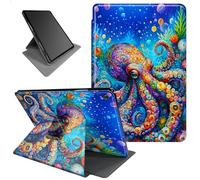 for Fire Hd 8 Tablet Case 7th/8th Generation 8 inch 2017/2018 Release 360 Rotating Degree Stand Lightweight Protective Smart Cover with Auto Wake/Sleep - Colorful Octopus