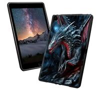 for Fire HD 8 Tablet Case 7th/8th Generation 8 inch 2017/2018 Release with Red Eyes Dragon Pattern Style Design Slim Soft Lightweight TPU Rubber Shock Proof Protective Tablet Case Cover