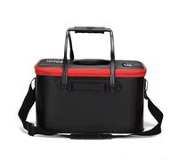 For Fishing Storage Bucket with Collapsible EVA Design for Lightweight Portability and Secure Fish Keeping Including Carry Handles and Adjustable Strap (GrayB)