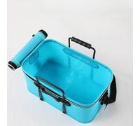 For Fishing Storage Bucket with Collapsible EVA Design for Lightweight Portability and Secure Fish Keeping Including Carry Handles and Adjustable Strap (BlueA)