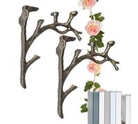 For Floating Shelf, Metal Holder in Vintage Branch Design, 2 Pieces Retro Supports for Floating Shelves, for Decoration Books Vases Balcony Bedroom Corner Living Room Corner