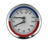 For Floor Heating Pressure Temperature Monitor with Dual Scale Readings 0 to 120 Celsius and 0 to 10 Bar Capacity (G3/4)