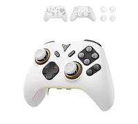 for FLYDIGI Vader 5 Pro Silicone Grip Case+Thumb Grips*4,Soft Skin Silicone Joystick Caps Full Protective Case Cover with FLYDIGI Vader 5 Pro-White