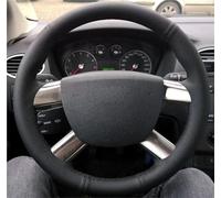 For Focus 2 2005 2006 2007 2008 2009 2010 2011 For Kuga 2008-2011 For C-MAX 2007-2010 Black Artificial Leather Hand-stitched Car Steering Wheel Cover Wheel Cover Protector(3 Colors thread)