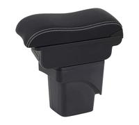 For Focus 2 Mk2 2005-2011 Center Console Double Layer Console Center Large Storage Box 3 USB Charging Port Multifunctional Storage Box(White Stitching)