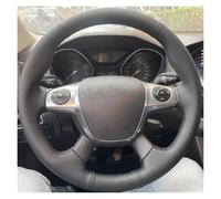 For Focus 3 2012-2014 Car Steering Wheel Cover | Wheel Protector Cover Car Steering Wheel Cover Diy Hand-sewn Sewing Leather(Black thread)