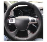 For Focus 3 2012-2014 For C-MAX 2011-2014 For KUGA For Escape 2013-2016 Black Soft DIY Car Steering Wheel Cover Car Steering Wheel Cover(Gray Thread)
